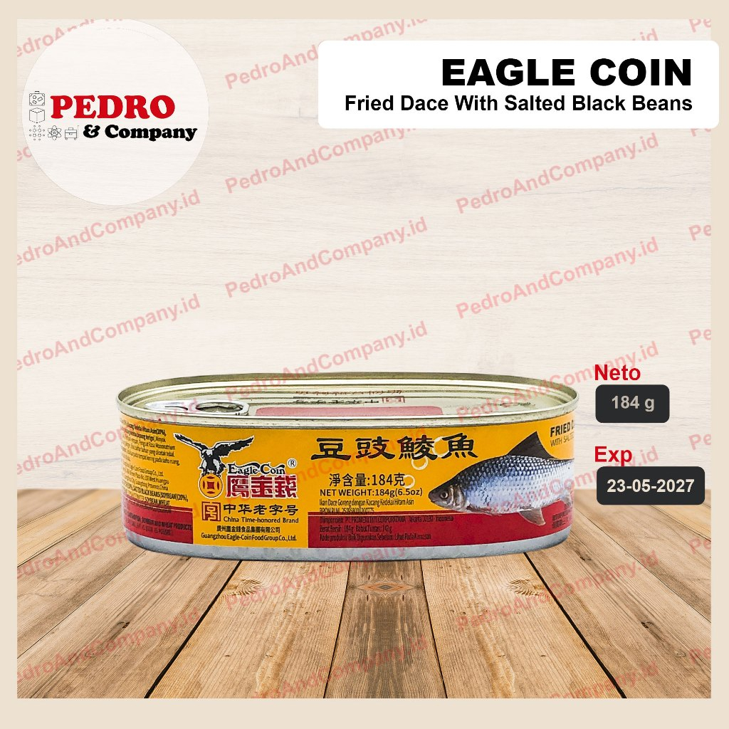 

Eagle coin ikan tausi kaleng 184 gram - canned black bean fish