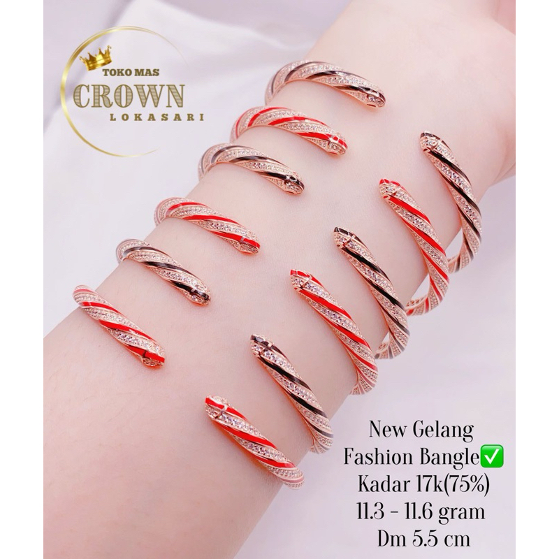 gelang tangan fashion model terbaru emas asli 17k