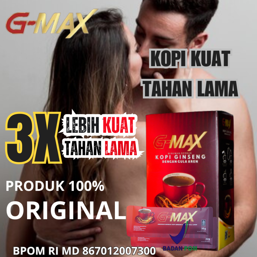 

G-MAX Kopi Ginseng Stamina Pria Dewasa Kuat Tahan Lama Original BPOM & Halal
