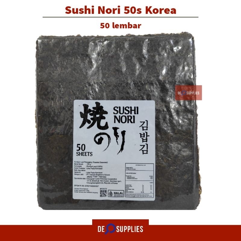 

Sushi Nori 50 Lembar Korea - Seaweed Rumput Laut 50s Nori Sushi Roll Halal Korean
