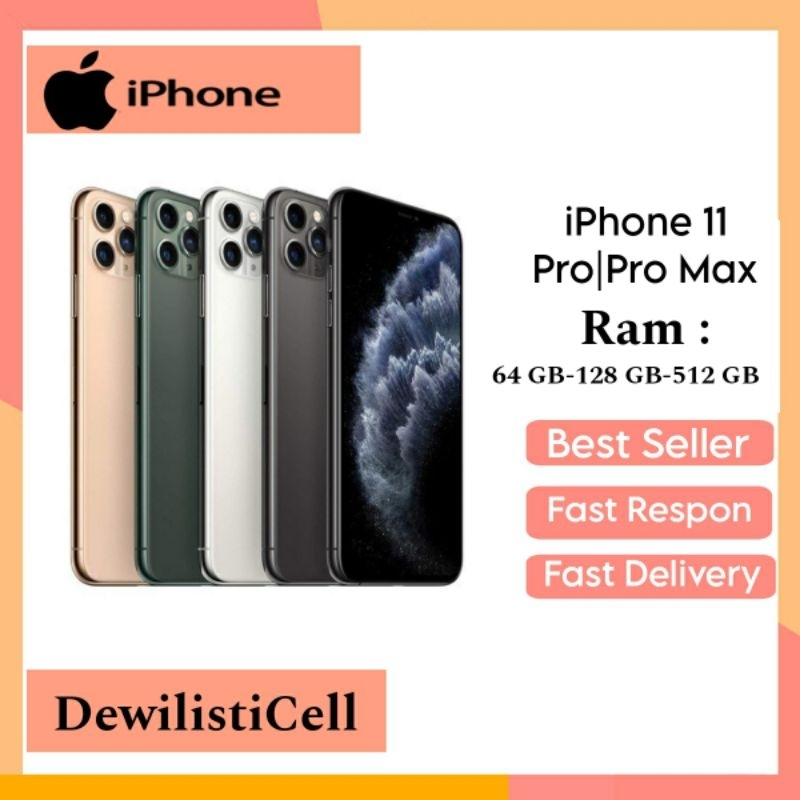 iPhone 11 Pro dan 11Pro Max 64GB/256GB/512GB SECOND Original 100% FULLSET