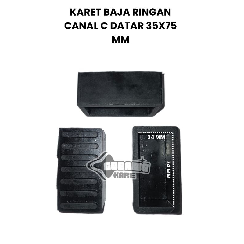 KARET KAKI  BAJA RINGAN CANAL C 35×75 DATAR / KARET BESI