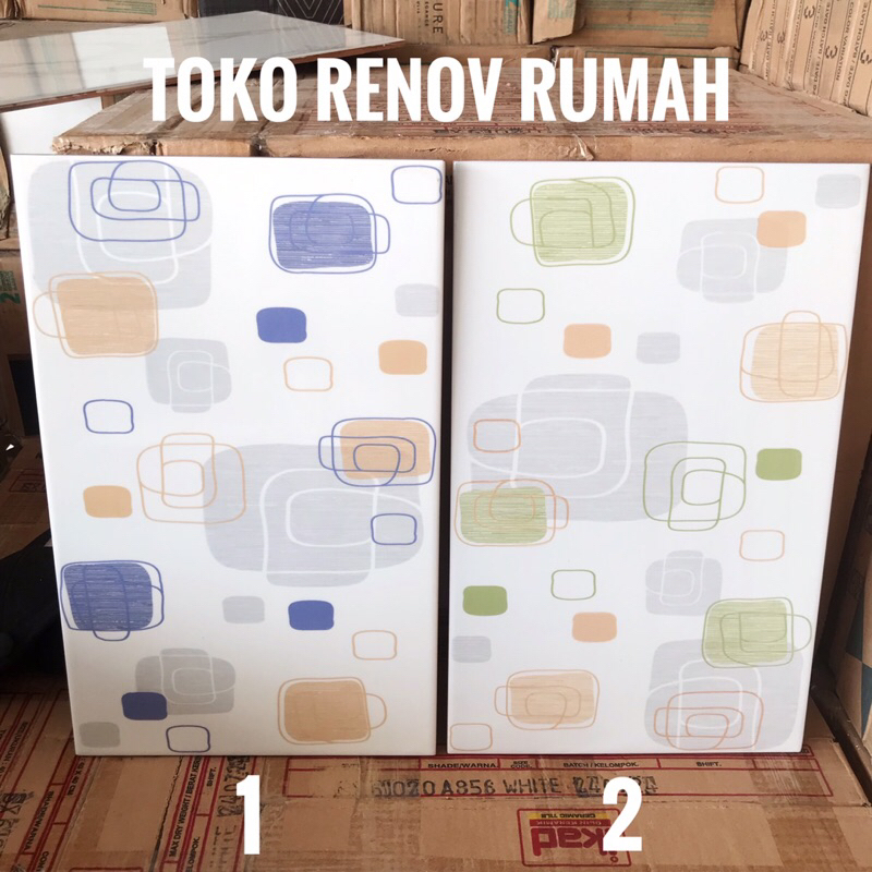 keramik dinding 25x40 putih motif dekoratif (glossy)/keramik dinding dapur/keramik dinding kamar man