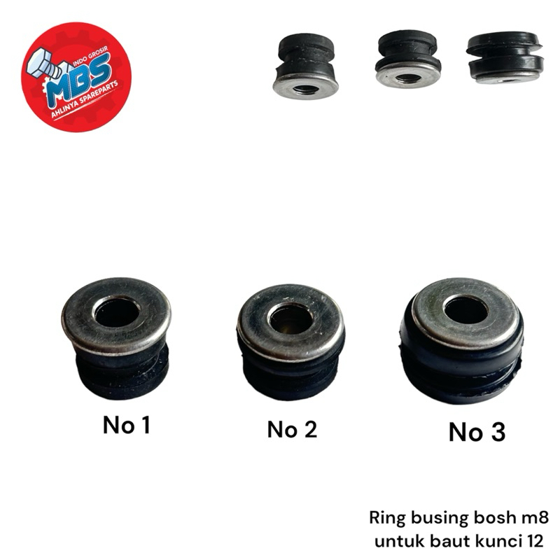RUBBER BOSH BUSING KARET RING M8 BAUT 12 KARET DUDUKAN FILTER BODY SHOK SPAKBOR