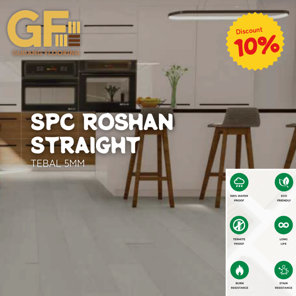 VINYL SPC ROSHAN STRAIGHT 5MM | Lantai Vinyl SPC | Vinyl SPC Flooring