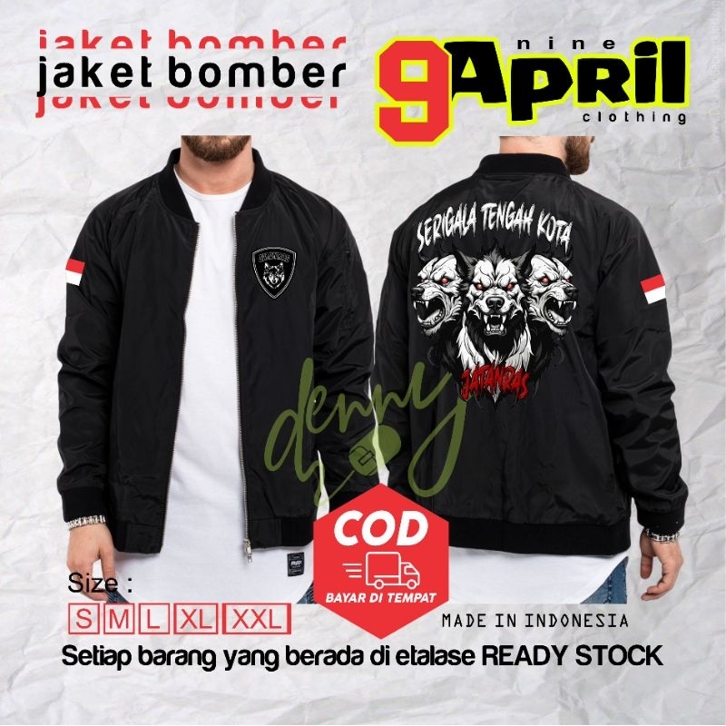 jaket bomber JATANRA Serigala tengah kota jaket bomber waterproof ( anti air)