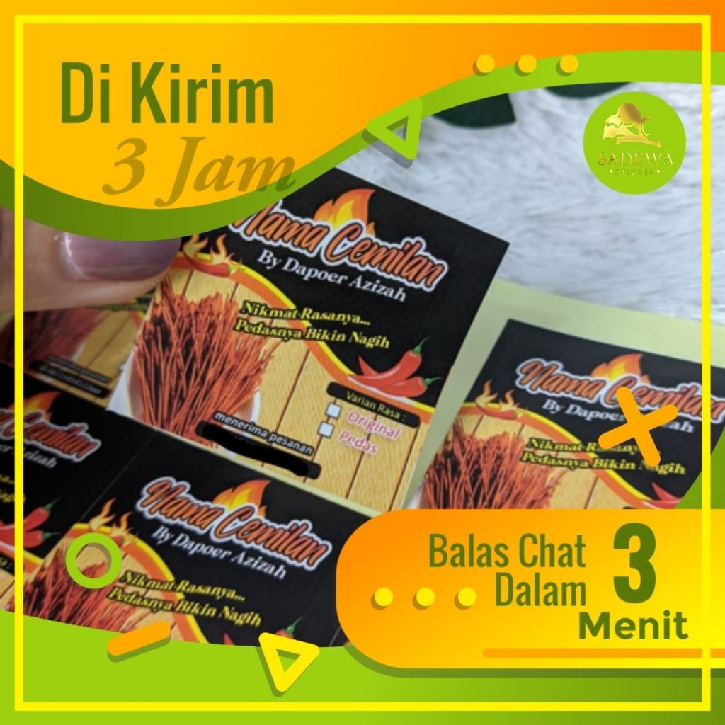 

SKC 2-6 Cetak Stiker Label Logo Olshop Custom Sticker Parfum Bumbu Dapur Logo Free Desain