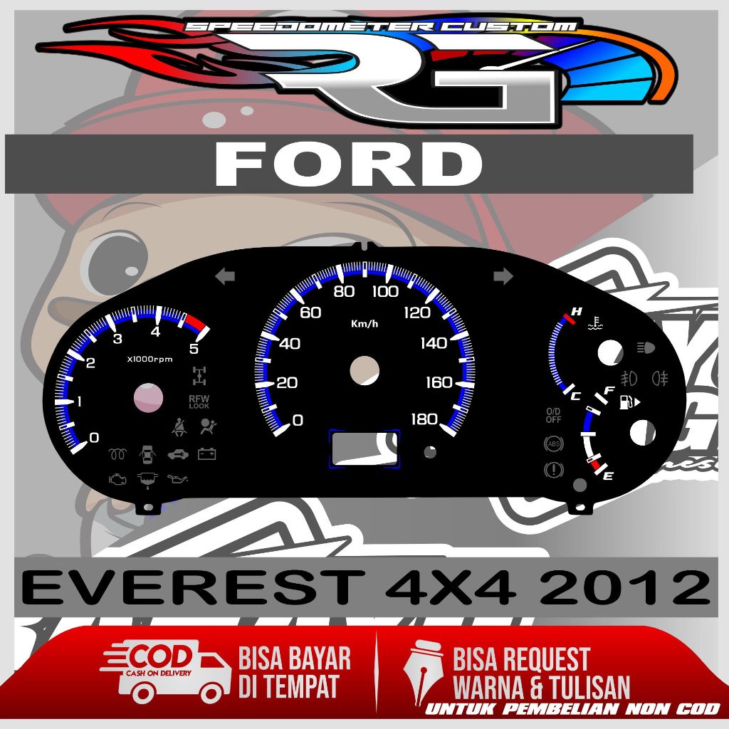 PAPAN SPEEDOMETER CUSTOM FORD EVEREST 4X4 2012