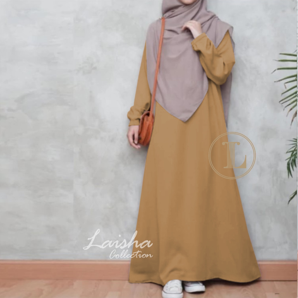 BEST SELLER (BISA COD) GAMIS ABAYA LENGAN KARET WANITA MUSLIM REMAJA DEWASA WOLPIS PREMIUM UKURAN S