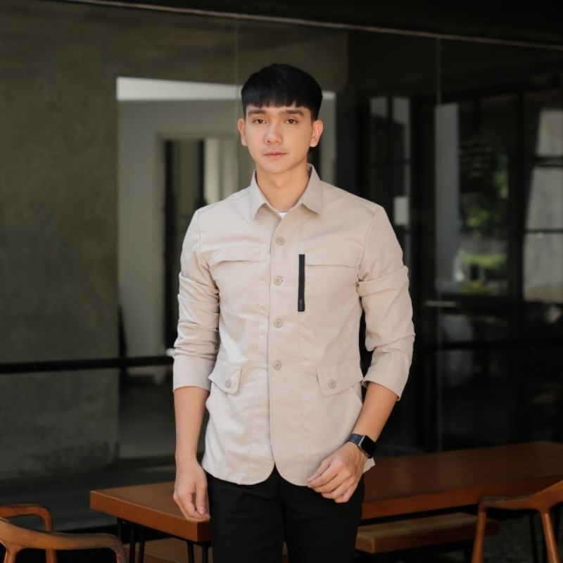 Kemjaz Amalee Zipper / Kemeja Parka / Kemeja Jas Pria