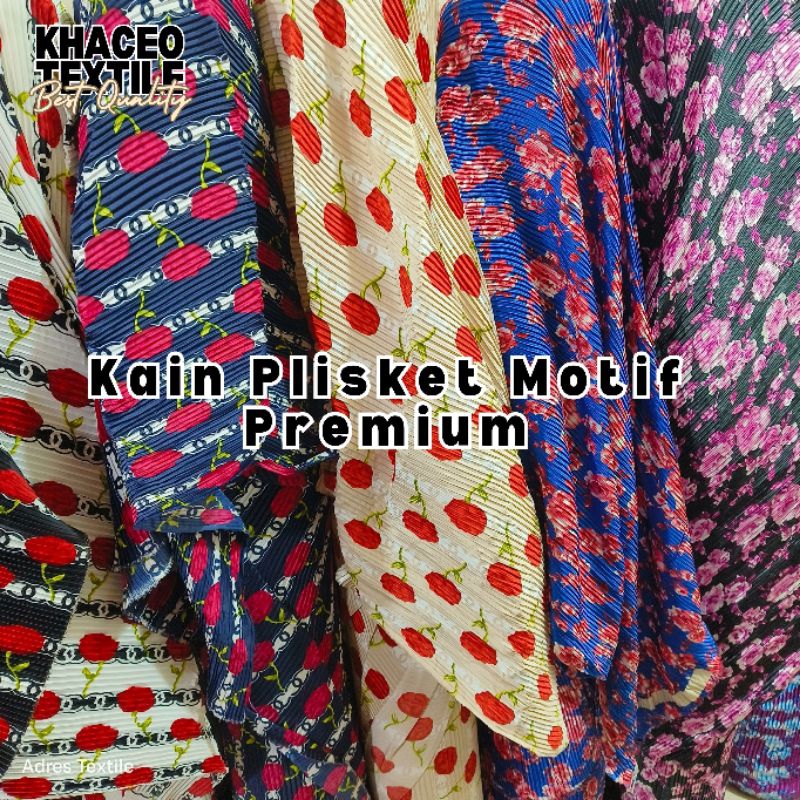 PROMO Kain Plisket Motif Premium Garment/Kain Plisket/Bahan kain Plisket/Bahan Plisket Motif