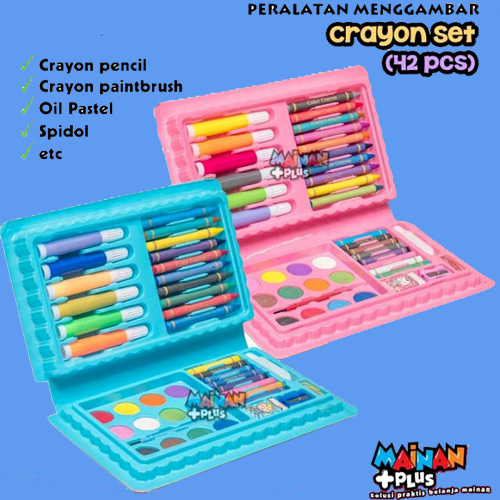 

Crayon Mewarnai 42Pcs,Set Alat Melukis Menggambar Anak Lengkap,Crayon Lukis Anak