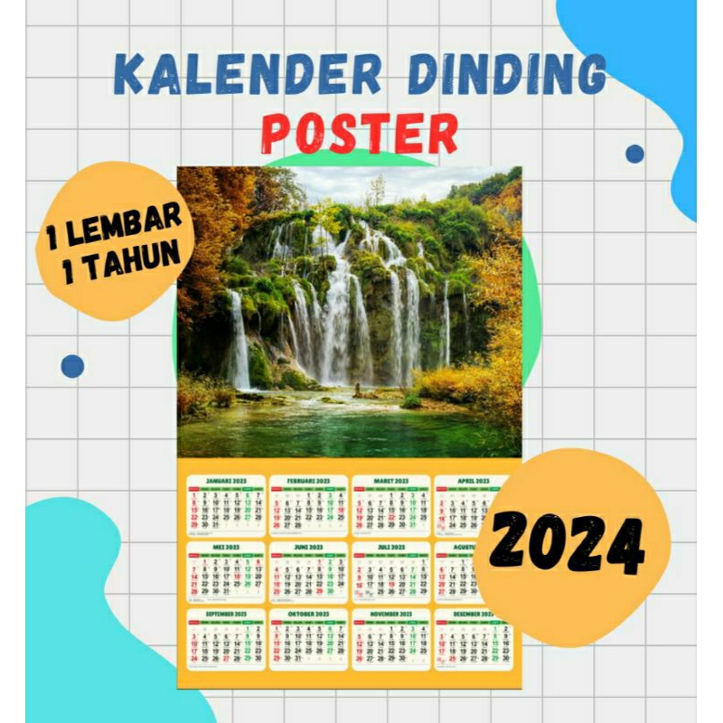 

kalender poster tahunan 1 lembar