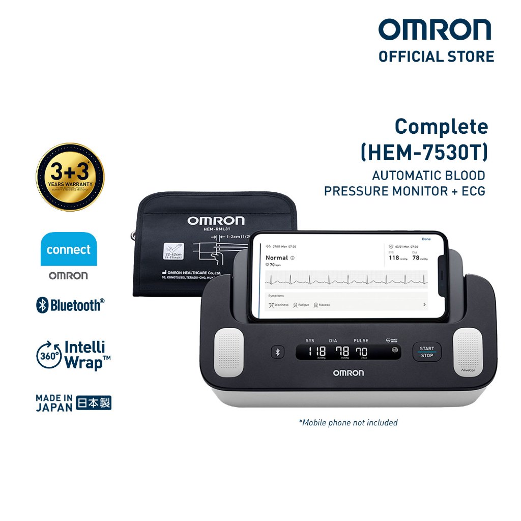 Omron BPM HEM-7530T (OMRON Complete) Tensimeter Digital + EKG