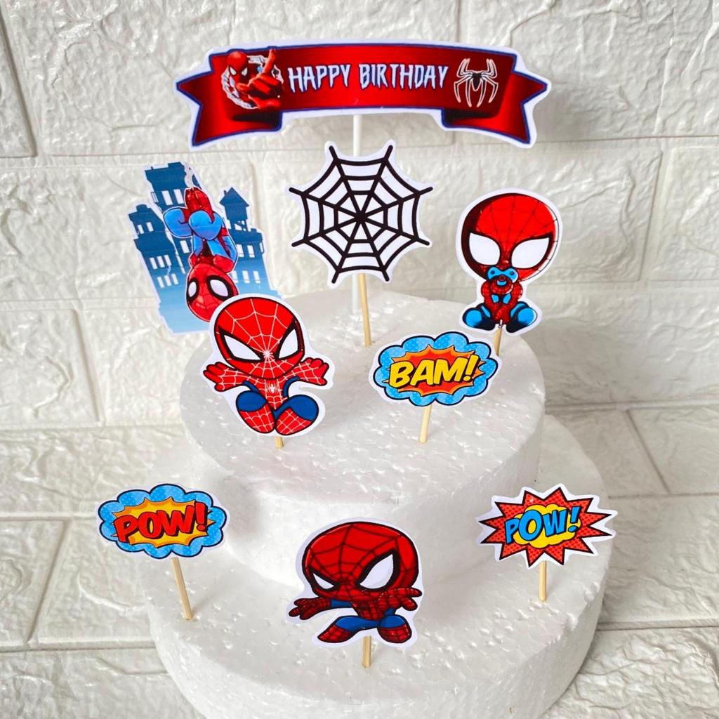 Topper Ulang Tahun Spiderman / Topper Cake Spiderman