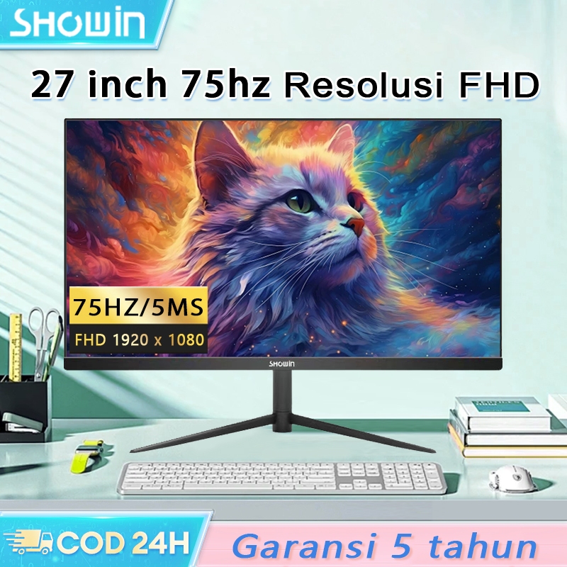 SHOWIN Monitor A27F 27 Inch Monitor Panel IPS HDMI / VGA 75Hz Garansi 3 Tahun Game Monitor Official 