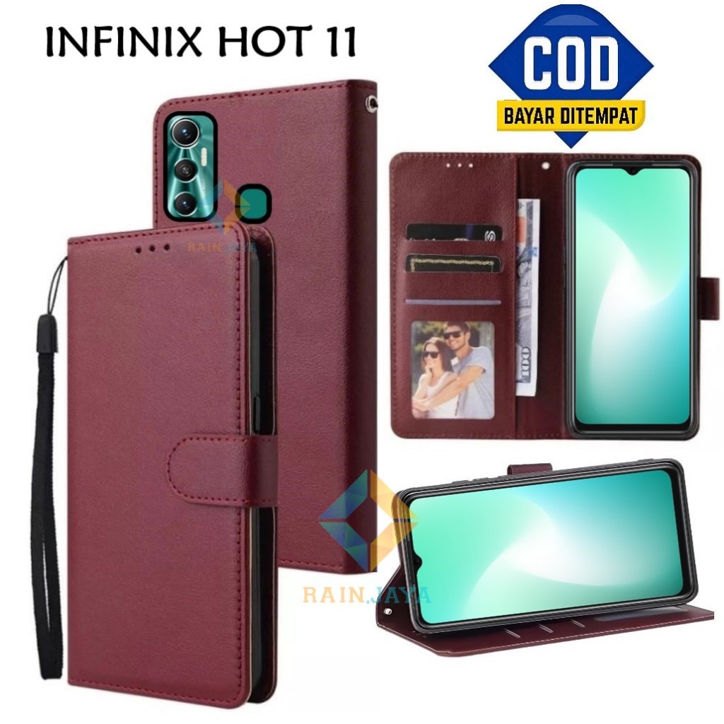 Flip Case INFINIX HOT 11 Leather Case Premium Flip Cover Wallet