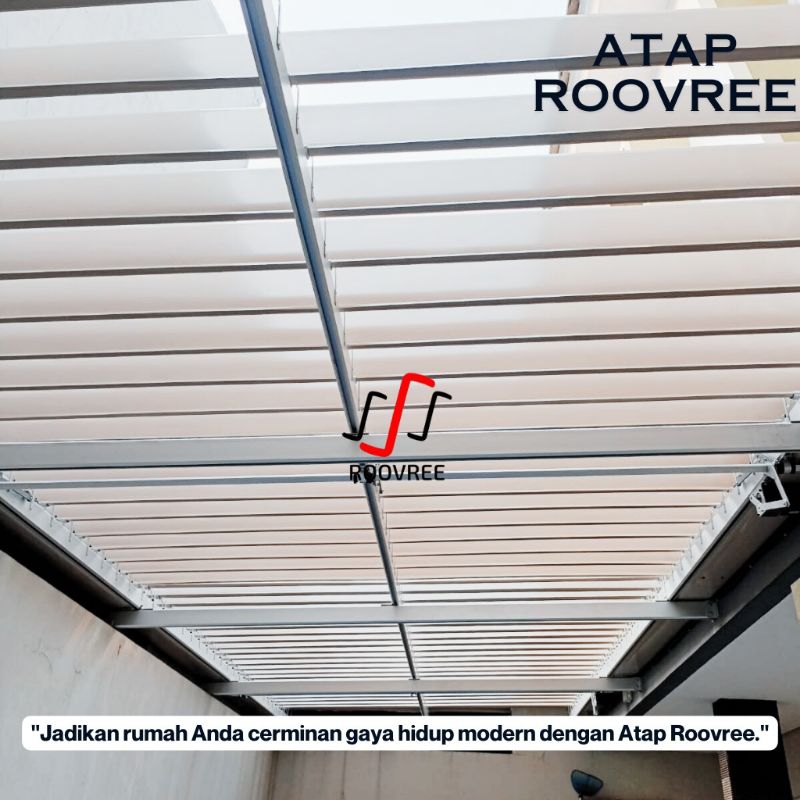 Atap kanopi buka tutup alumunium roovree