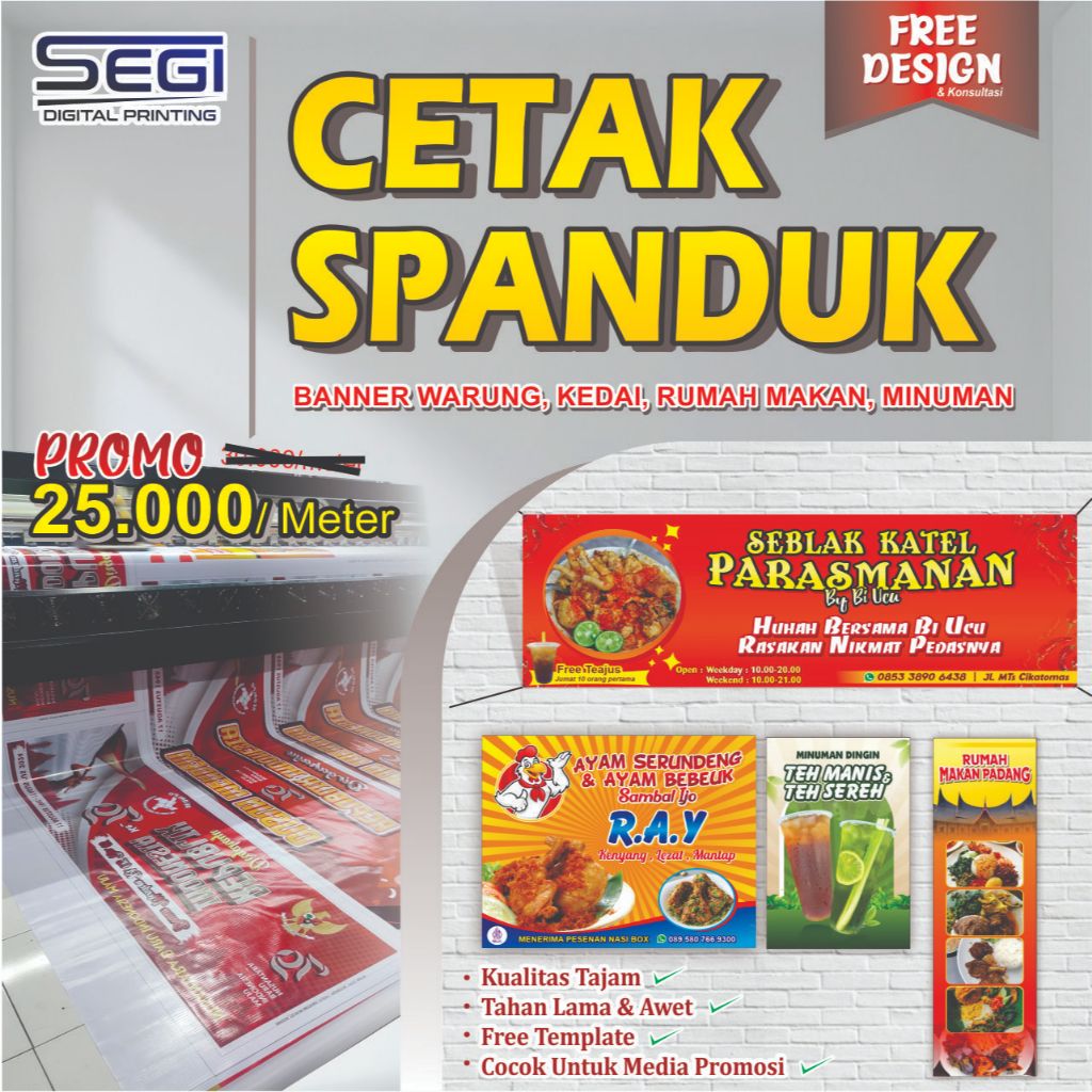 Banner Warung Makan Banner Kedai  Banner Usaha Minuman Murah Berkualitas Bebas Custom FREE DESIGN