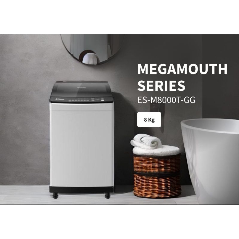 Sharp ES-M8000T-GG Mesin Cuci Otomatis Kapasitas 8Kg #2405