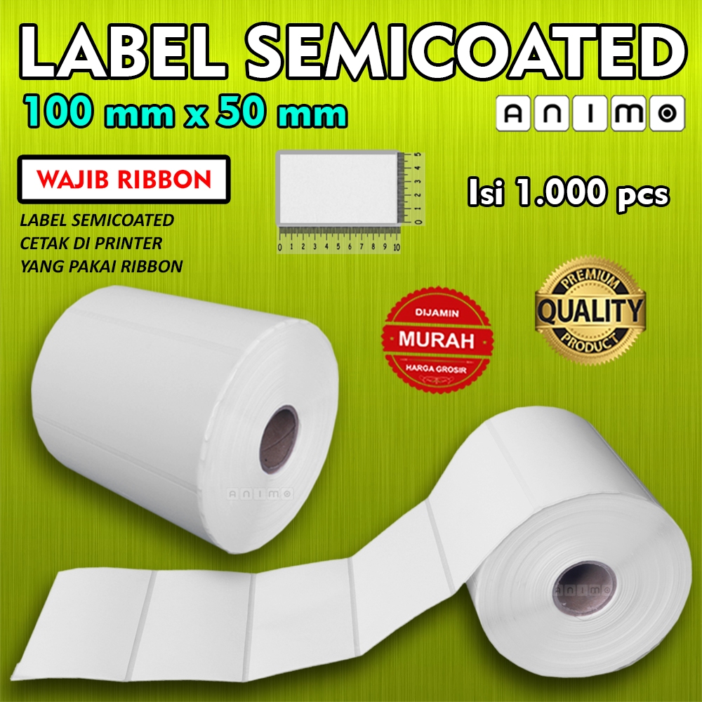 

LABEL SEMICOATED 100x50 - LABEL BARCODE 100 X 50 ISI 1000 PCS