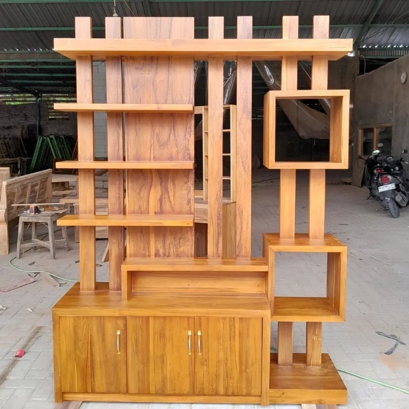 Partisi Penyekat Ruangan Kayu Jati | Partisi Pembatas Ruangan | Partisi Minimalis