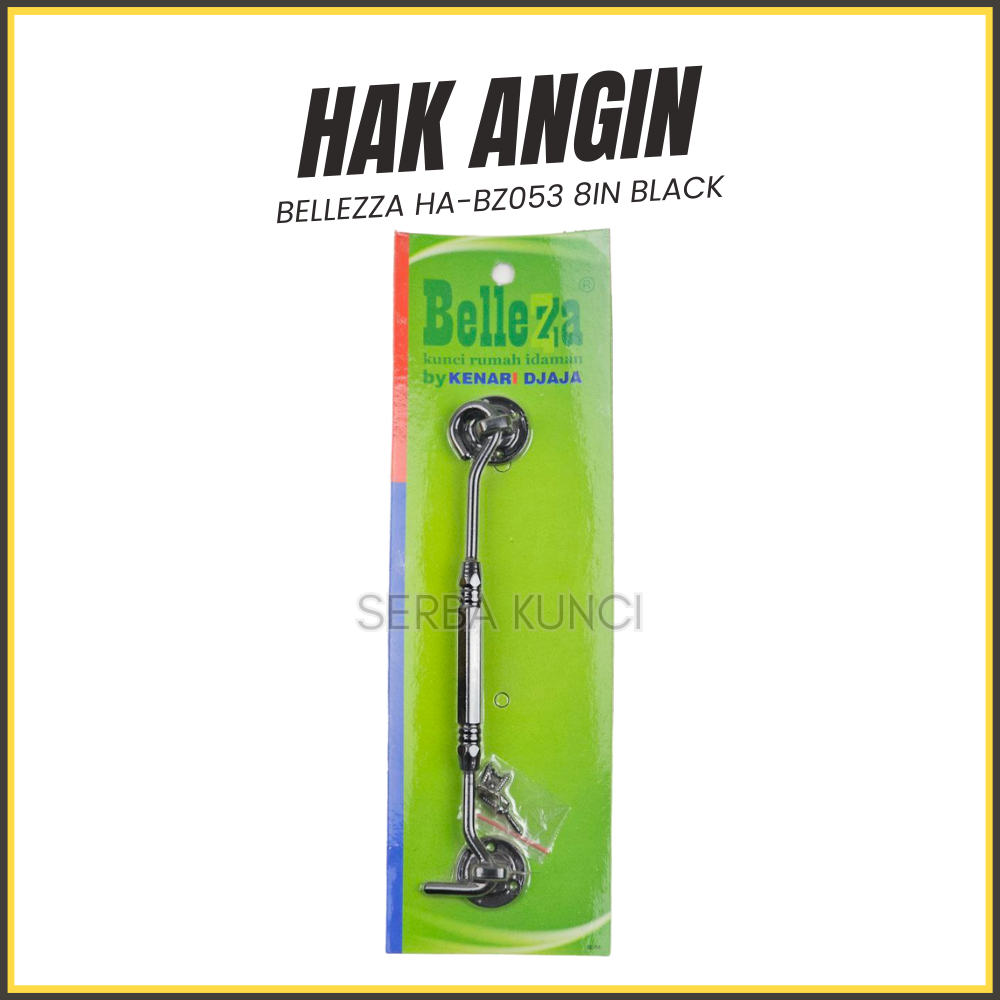 Bellezza Hak Angin HA-BZ053 8" Black US15 Model Cantol Cantolan Pancing Ukuran 8" 8 in inch Cendela 