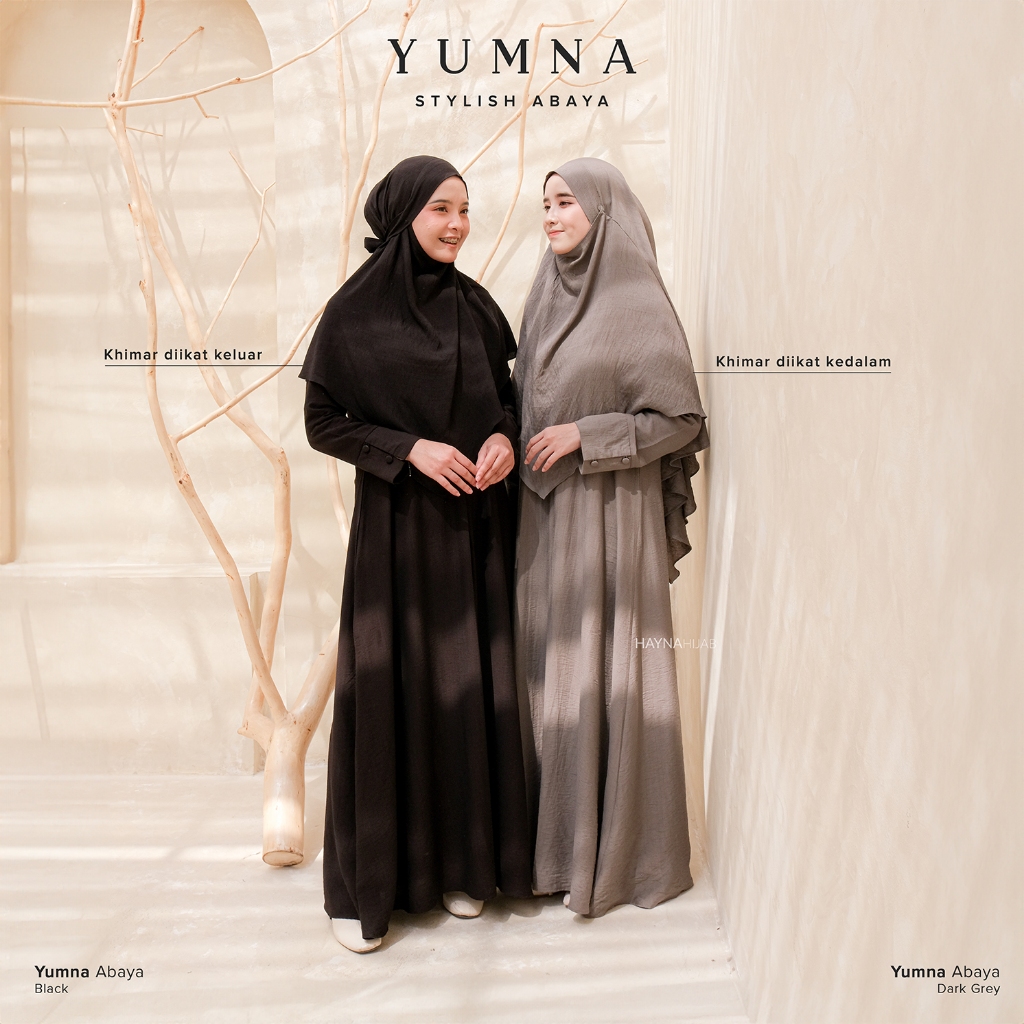 HAYNA Yumna Abaya Set Hijab (All Colors) - Gamis Syari Umrah Umroh Khimar