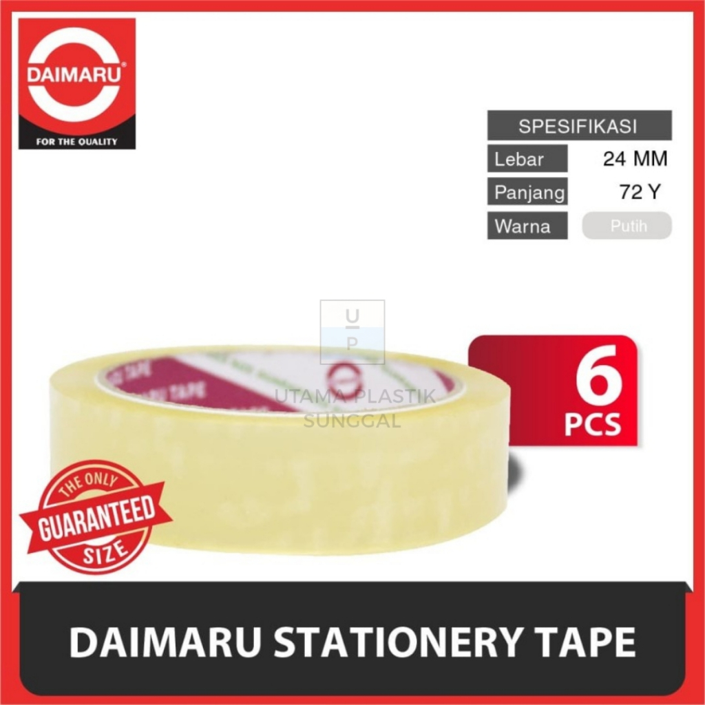

Lakban / Isolasi / Selotip Daimaru Bening 1 Inch - 24 mm x 72 yar