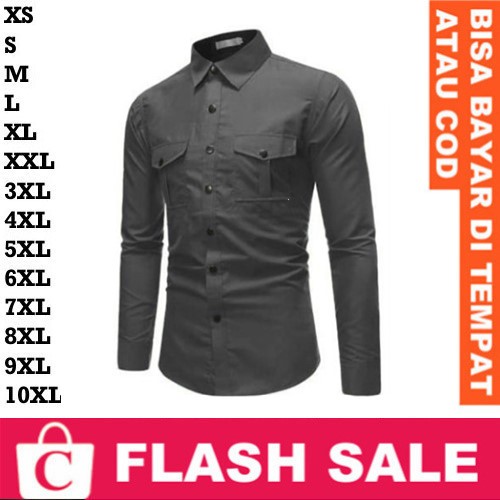 FORTKLASS FORTGLASS RISRUS FASHION SNOWSHOP CORATCORETUDIO Kemeja Pria Hem Cowok Jumbo Big Size Leng