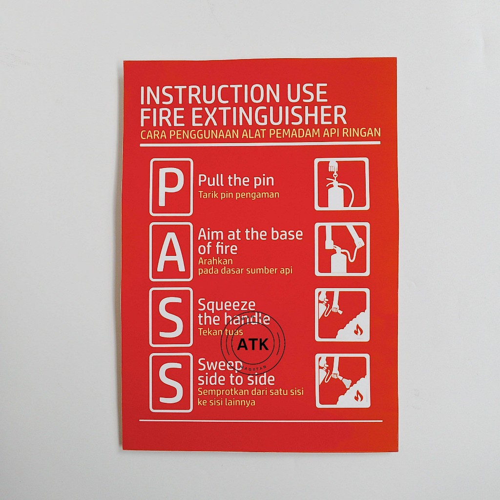 

Stiker APAR - PASS - Intruction Use Fire Extinguisher - Penggunaan APAR