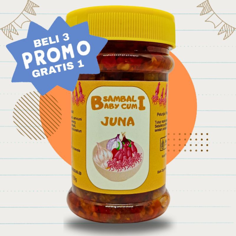 

BELI 3 GRATIS 1 - Sambal Juna Baby Cumi - Sambel Jujur Enak