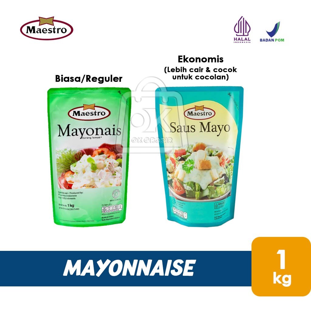 

Maestro Mayonaise Mayo Murah Isian Cocolan Creamy (1 kg)