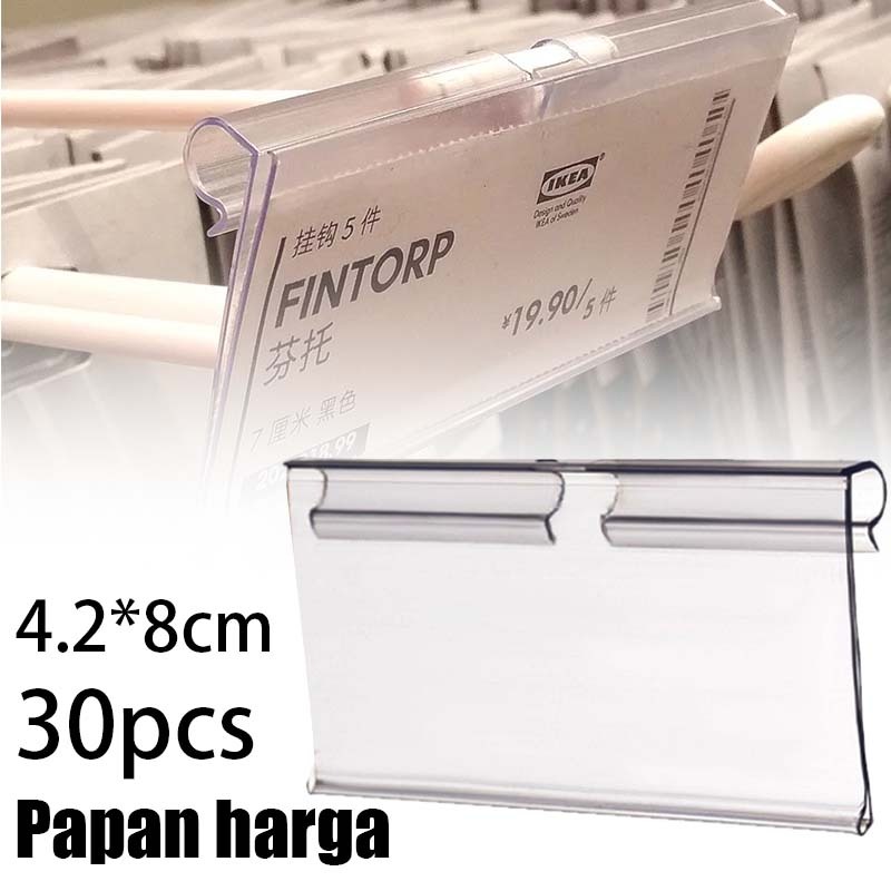 

30pcs Price Tag Akrilik Pricetag Label Harga Barang 4.2cm X 6cm Mika Price Tag Holder