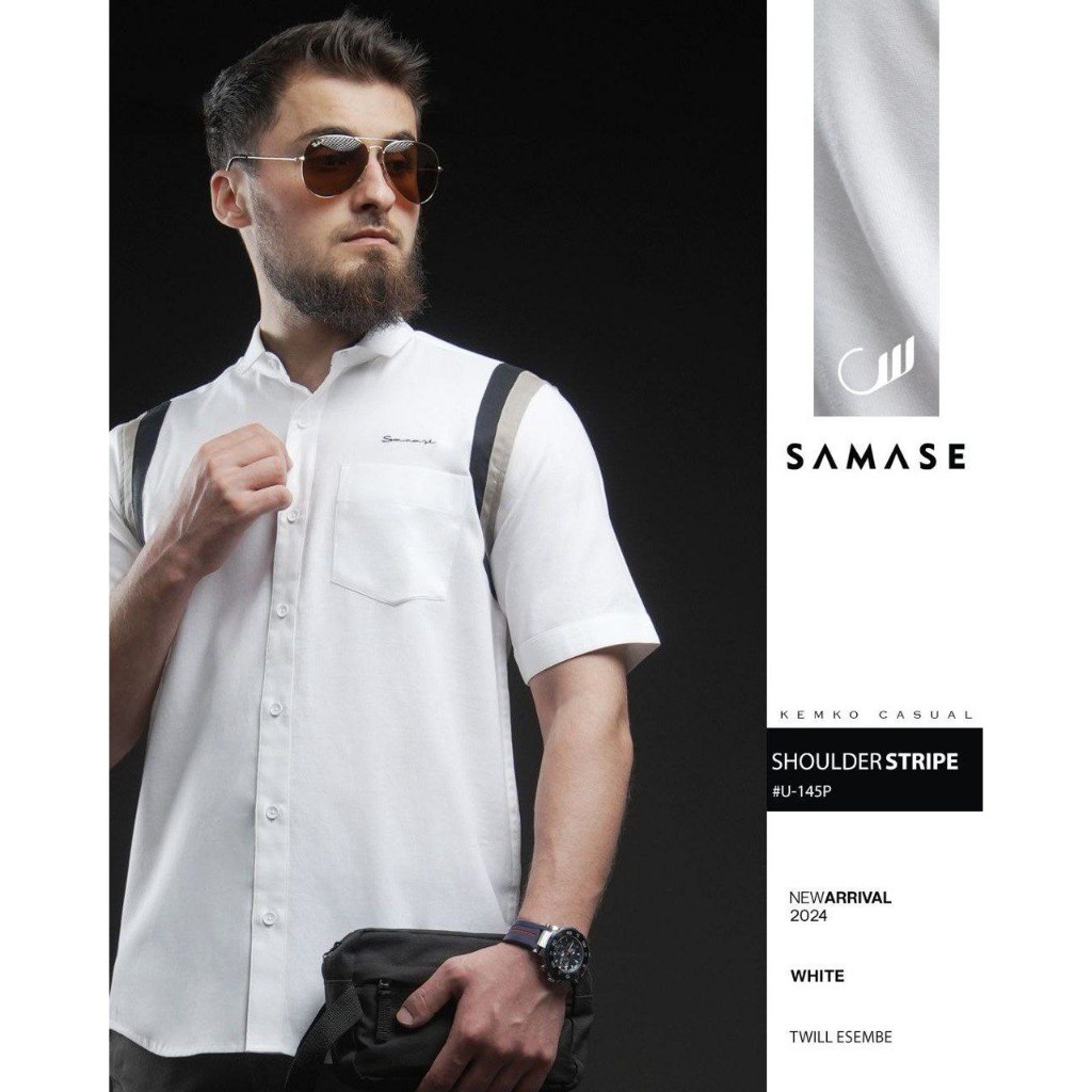 Samase Original ~ Shoulder Stripe Kemko Lengan Pendek U145P | U020P | U090P | U064  | U113P | U102P 