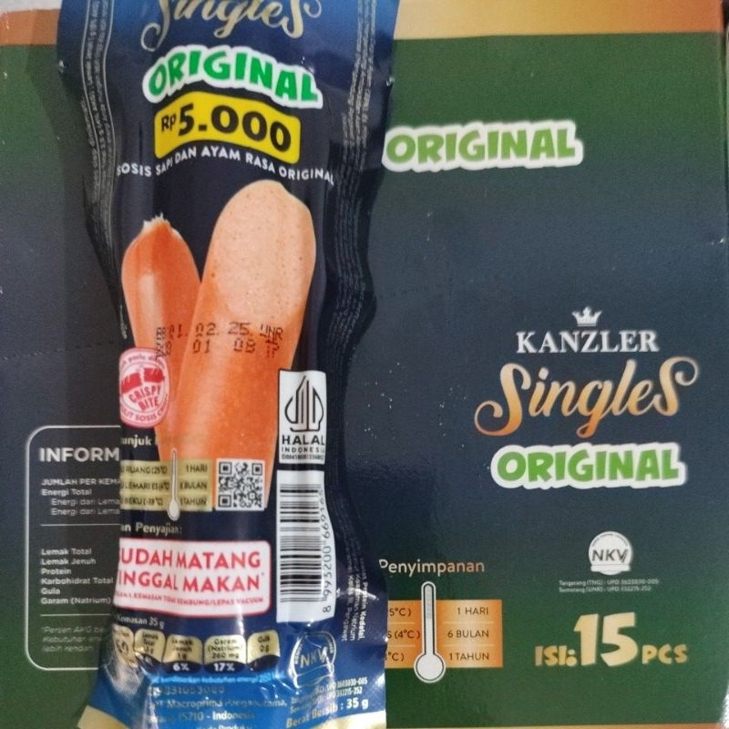 

Ay00! 1 BOX KANZLER SINGLES SOSIS 35gr ISI 15 PCS 1 BOX