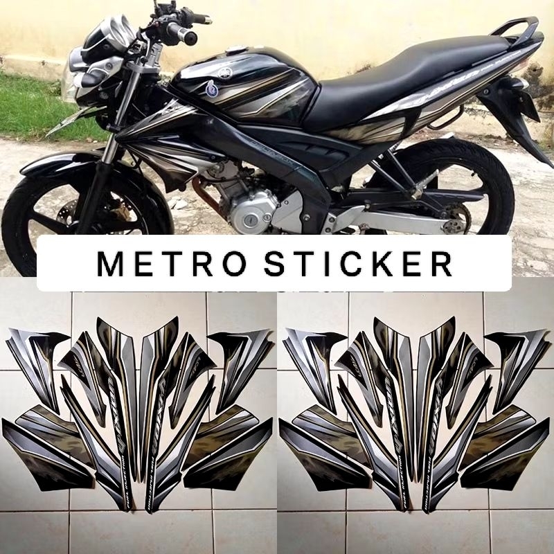 Striping lis sticker standar Yamaha vixion 2012 hitam gold stiker vixion lama hitam 2012 vixion old