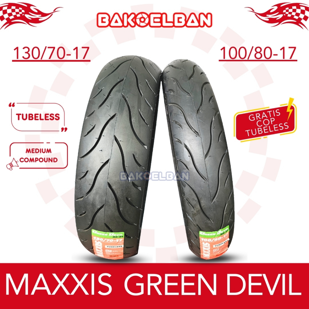 PAKET BAN MAXXIS GREEN DEVIL 100/80-17 & 130/70-17