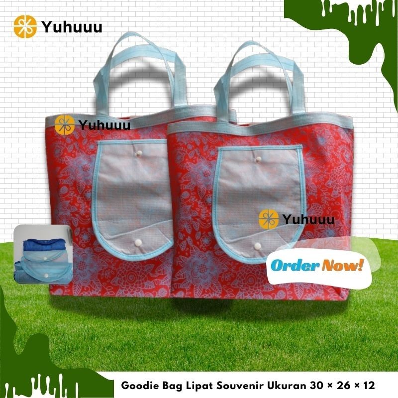 

Tas Spunbond Goodie Bag Lipat Motif Batik Merah Uk 30 × 26 × 12 HBK Merah