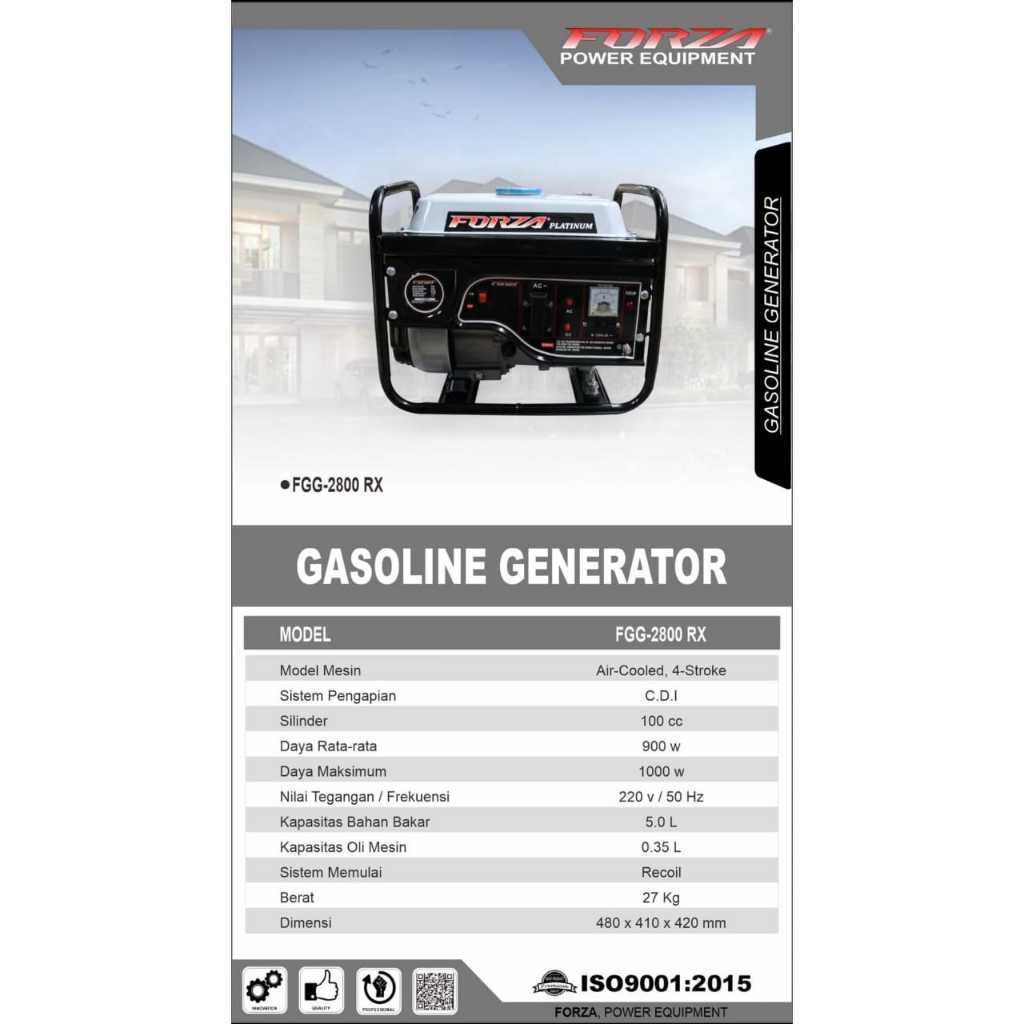 GENSET GENERATOR 1000 WATT FORZA FGG 2800 RX