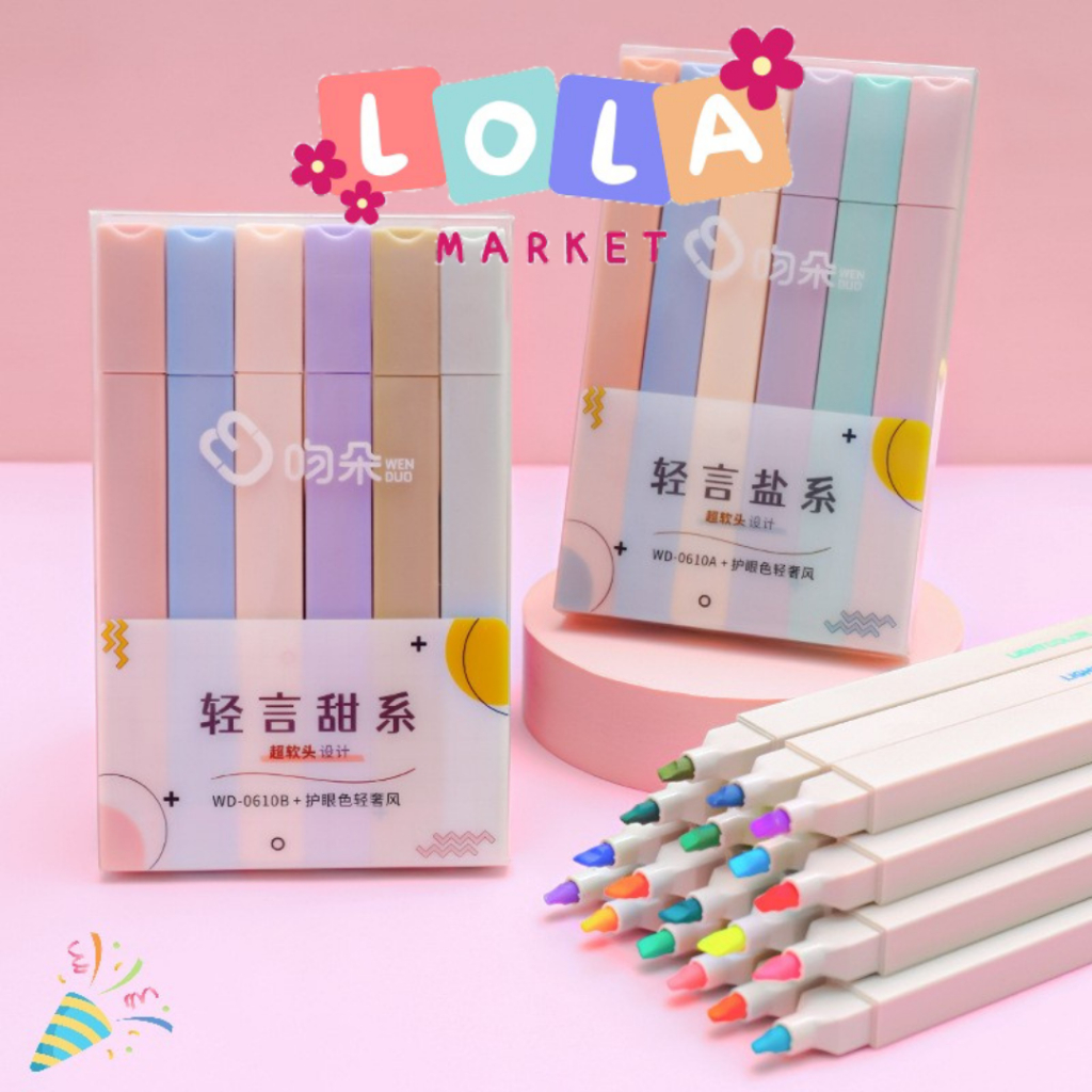 

COD Stabilo Pastel 1 Set Stabilo Highlighter Multicolor Stabilo siswa 6PCS/SET Warna Pastel 6 Warna Lucu