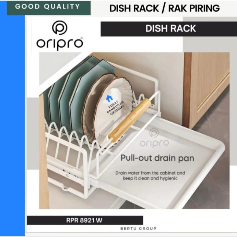 RAK PIRING LACI KITCHEN SET SERBAGUNA TEMPAT PENYIMPANAN MANGKOK BOTOL GELAS BUMBU WHITE PUTIH STAIN