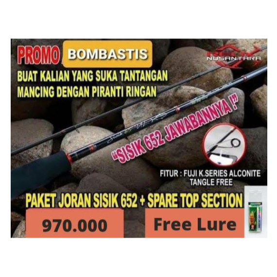 Joran Casting Sisik 652UL Relix Nusantara Free Top Dan Free Lure