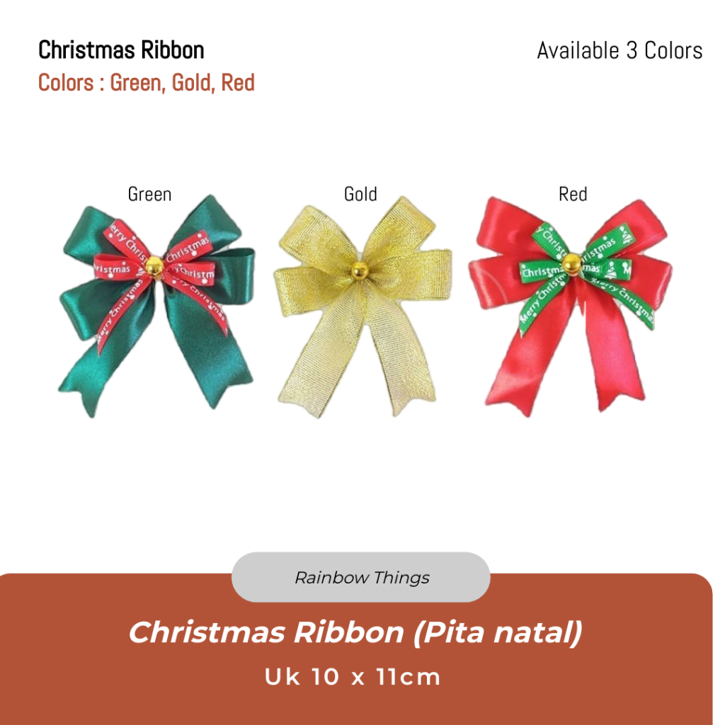 

(PER PCS) Pita Natal hiasan hampers CHRISTMAS / Pita jadi