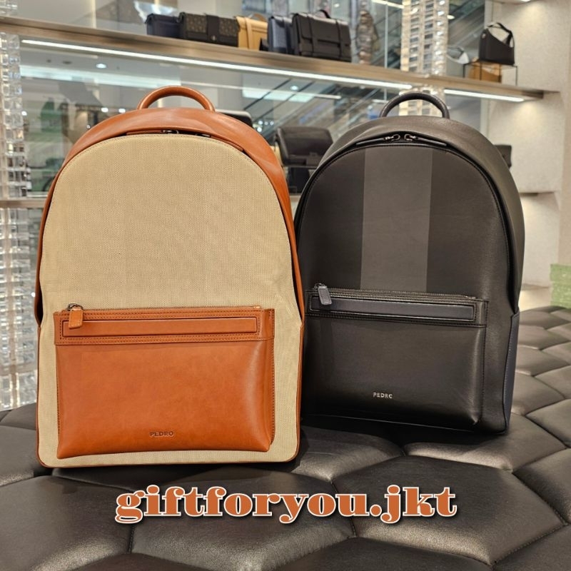 Tas Ransel Pria Pedro Original James Backpack Cowok Laki Laki  Black Hitam Grey Abu Abu Minimalist M