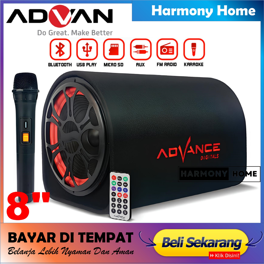 Speaker Advance 8 Inch T103BT PRO+Mic Wireless Bluetooth speaker 8 Inch Super Bass Speaker Karaoke