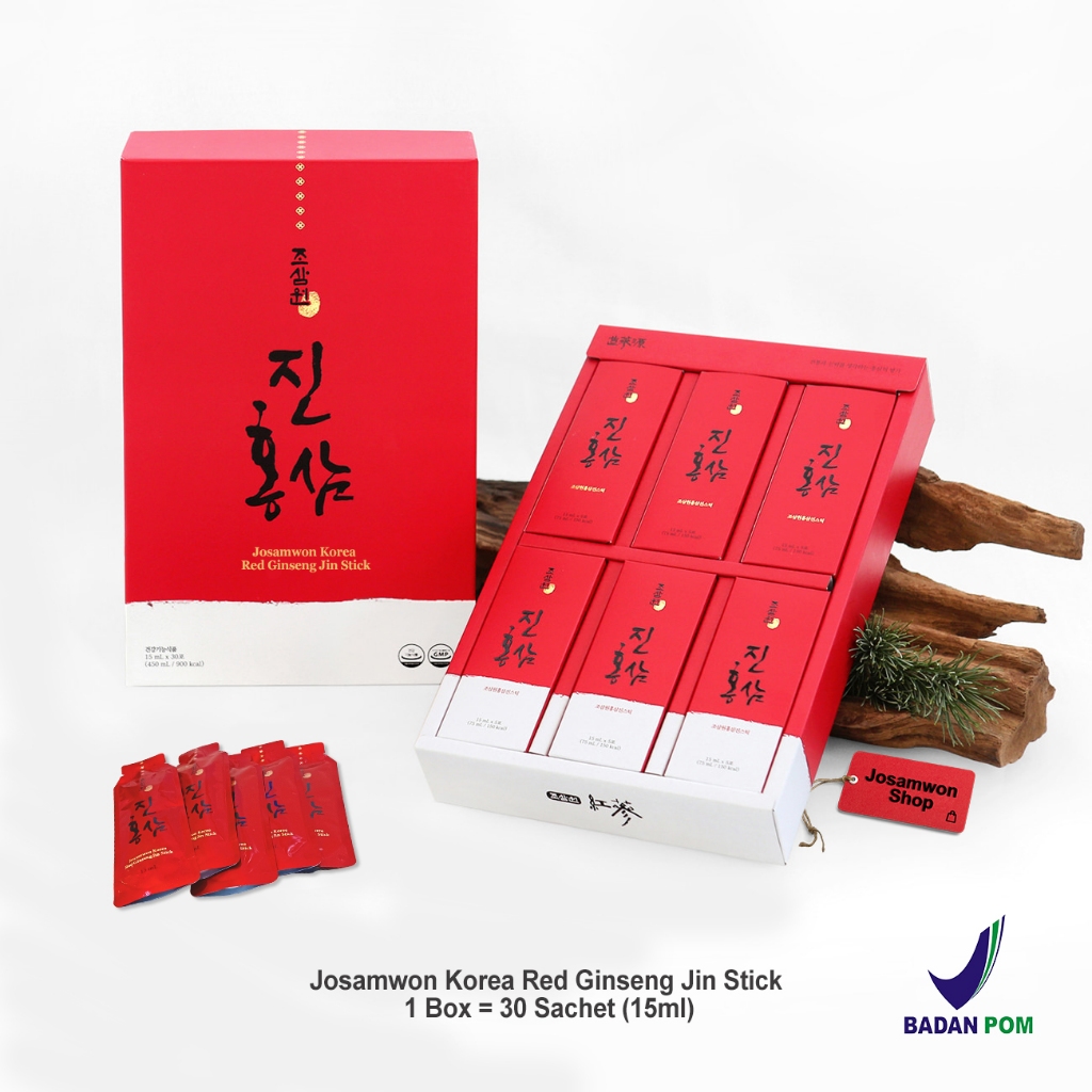 

Ginseng merah Premium Josamwon Korea Red Ginseng Jin Stick jamu herbal asli korea 1 box isi 30 sachet (15ml)