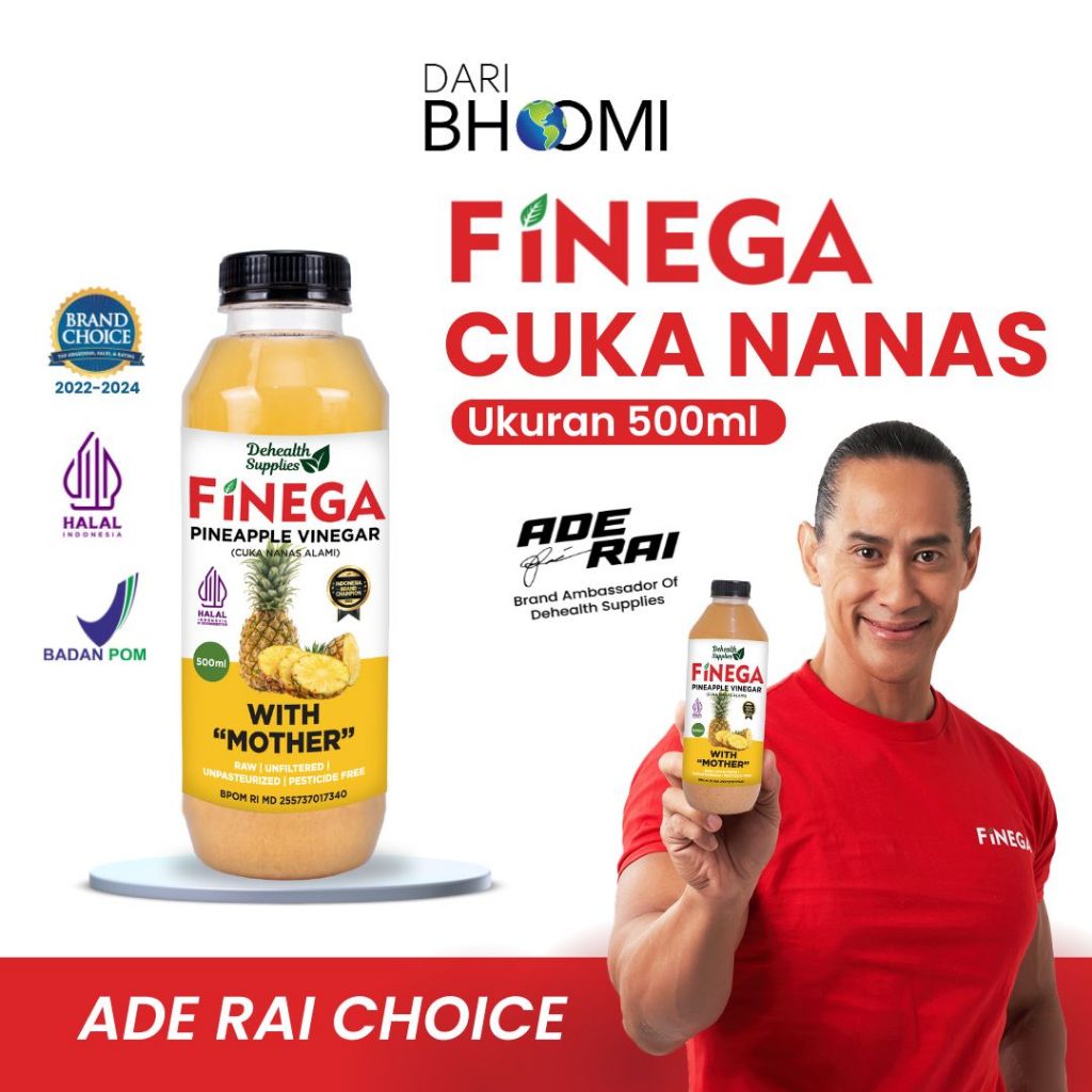 Dehealth Supplies Finega Cuka Nanas 500ml Botol Plastik