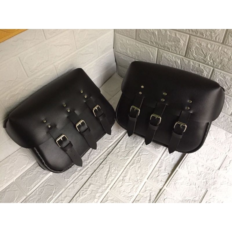 Tas, sidebag motor custom Wla BSA dkw clasik roundtank chopper royal Enfield,dll