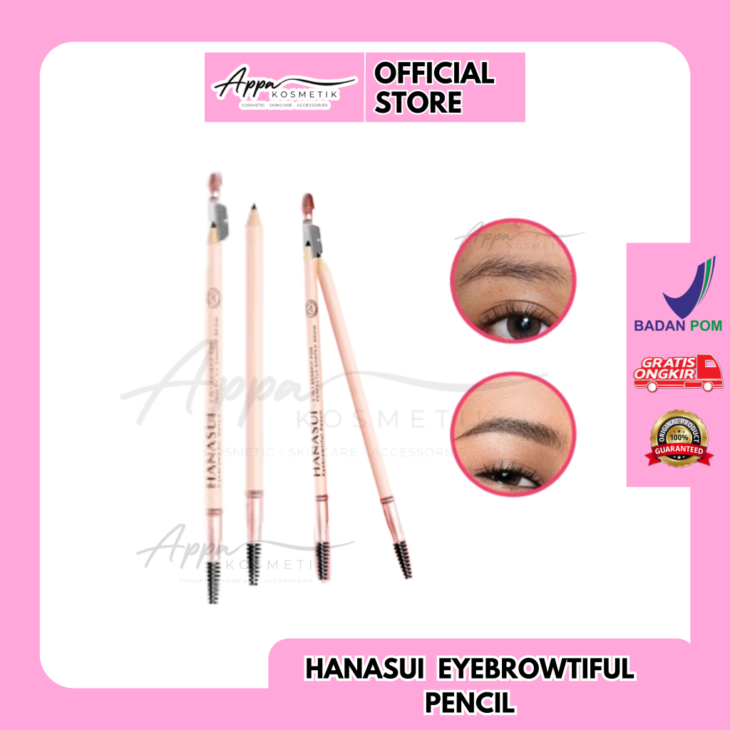 HANASUI Eyebrowtiful Pencil Indonesia / Pensil Alis 1.6g / 3 IN 1 Benefit For Perfectly Shaped Brow 